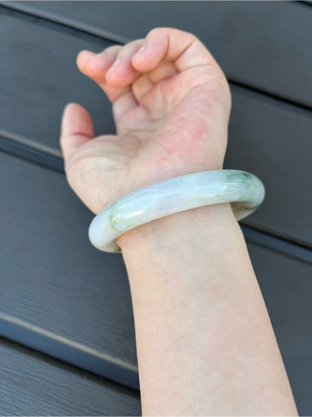 BW110-RP 56.5mm Certified Untreated Grade A Burmese Jadeite Bangle Jade Bracelet